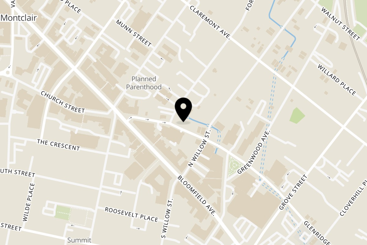 Map showing the location of MM by Morimoto on 193 Glenridge Ave in Montclair